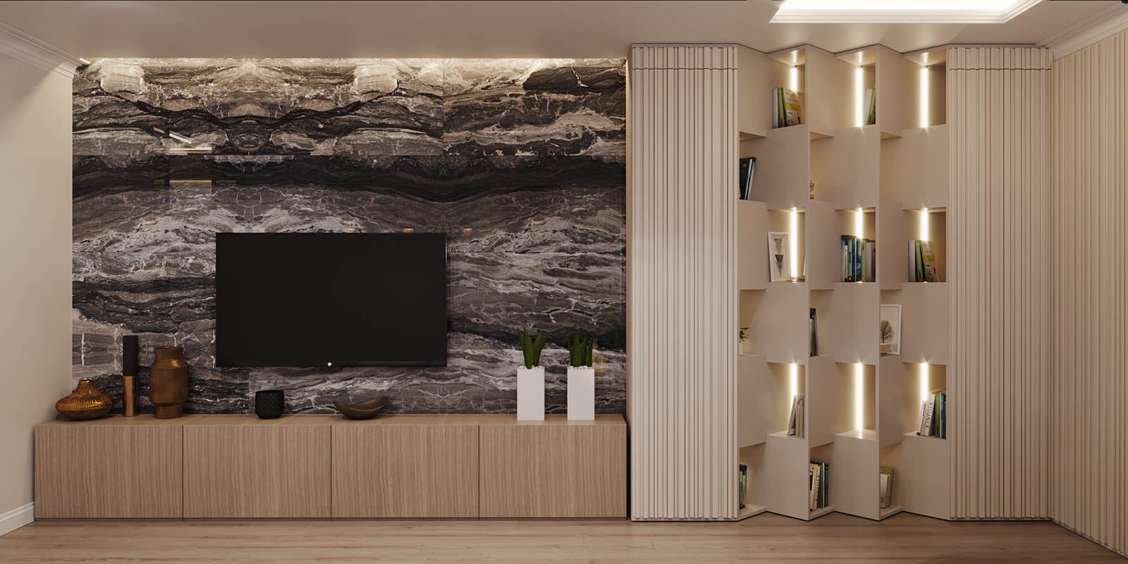 Современная гостиная с элементами классики