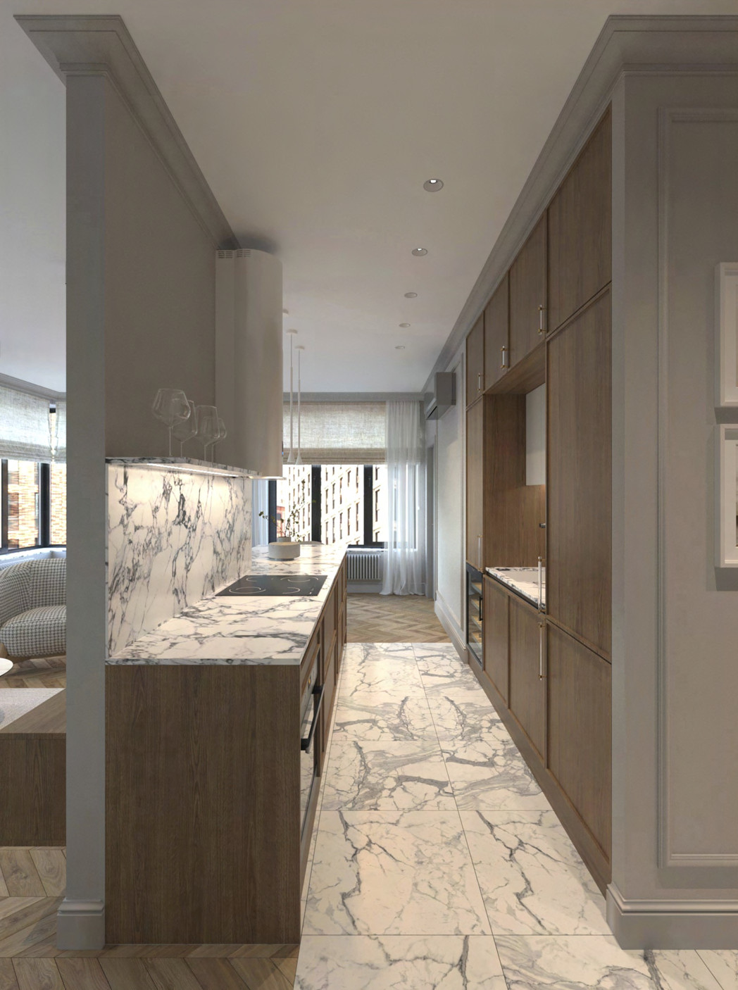 Дизайн проект ЖК Серебряный Фонтан 78м2