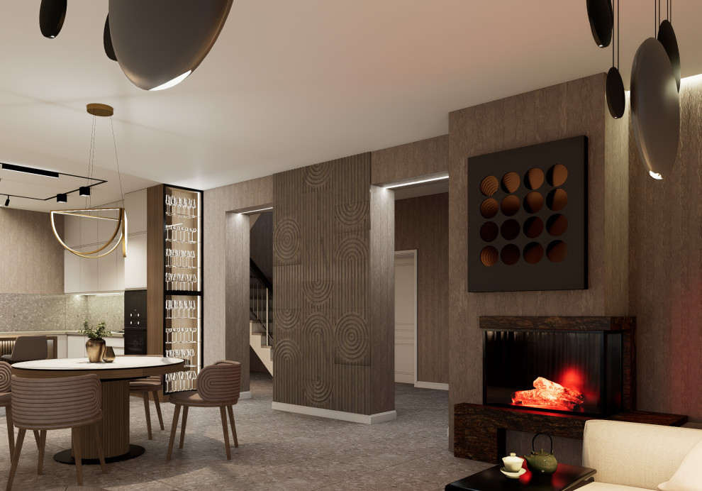 Коттеджный поселок "Самарский", кухня-гостиная