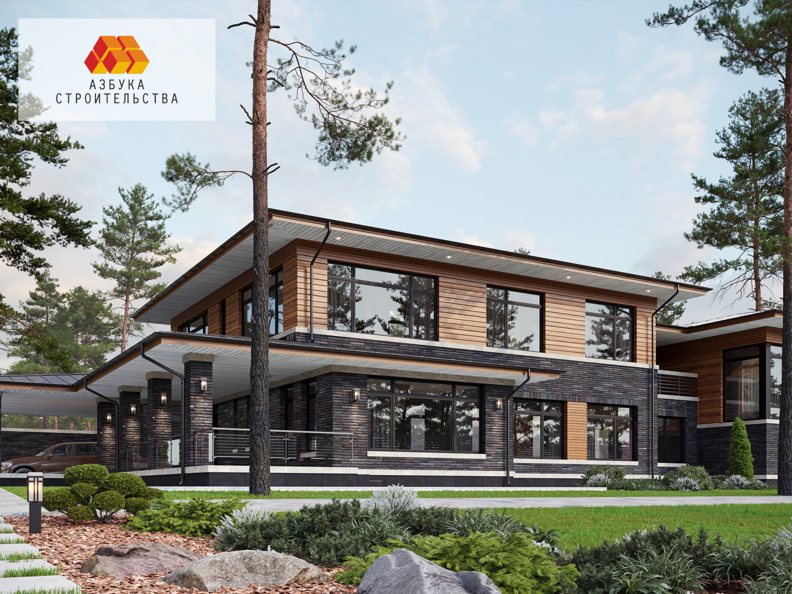 Дом по мотивам архитектуры Ф. Райта