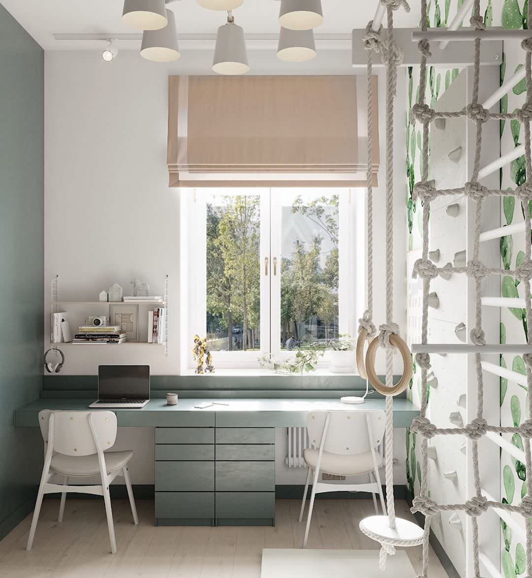 Небольшая детская для двоих с антивандальными стенами от Alltowall