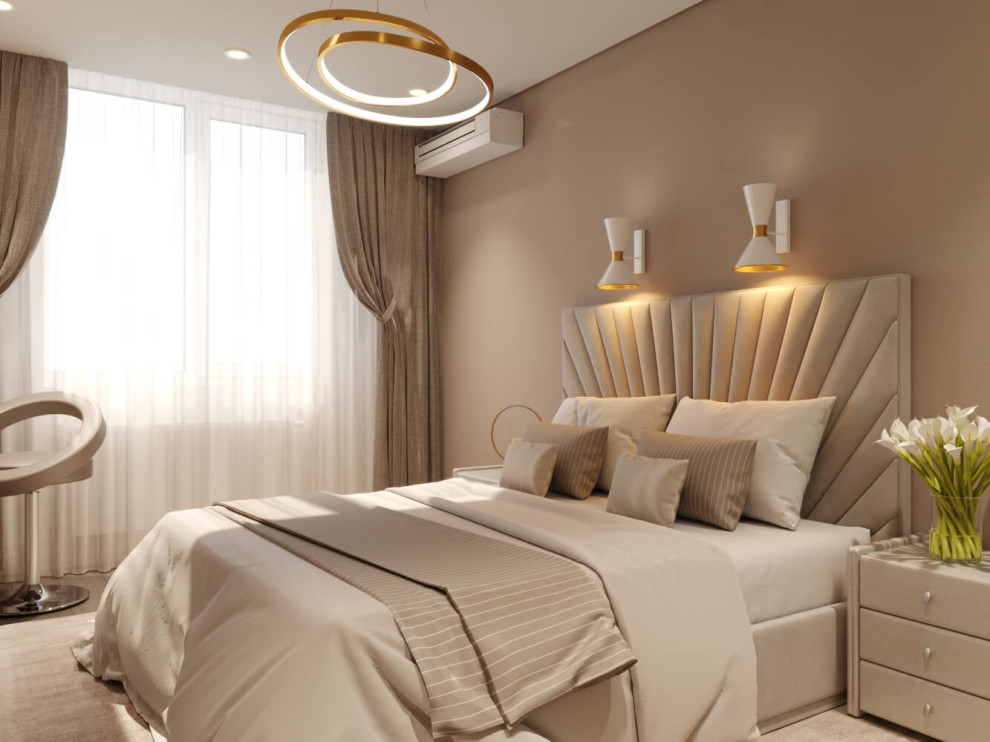 Дизайн-проект трехкомнатной квартиры в бежевых оттенках