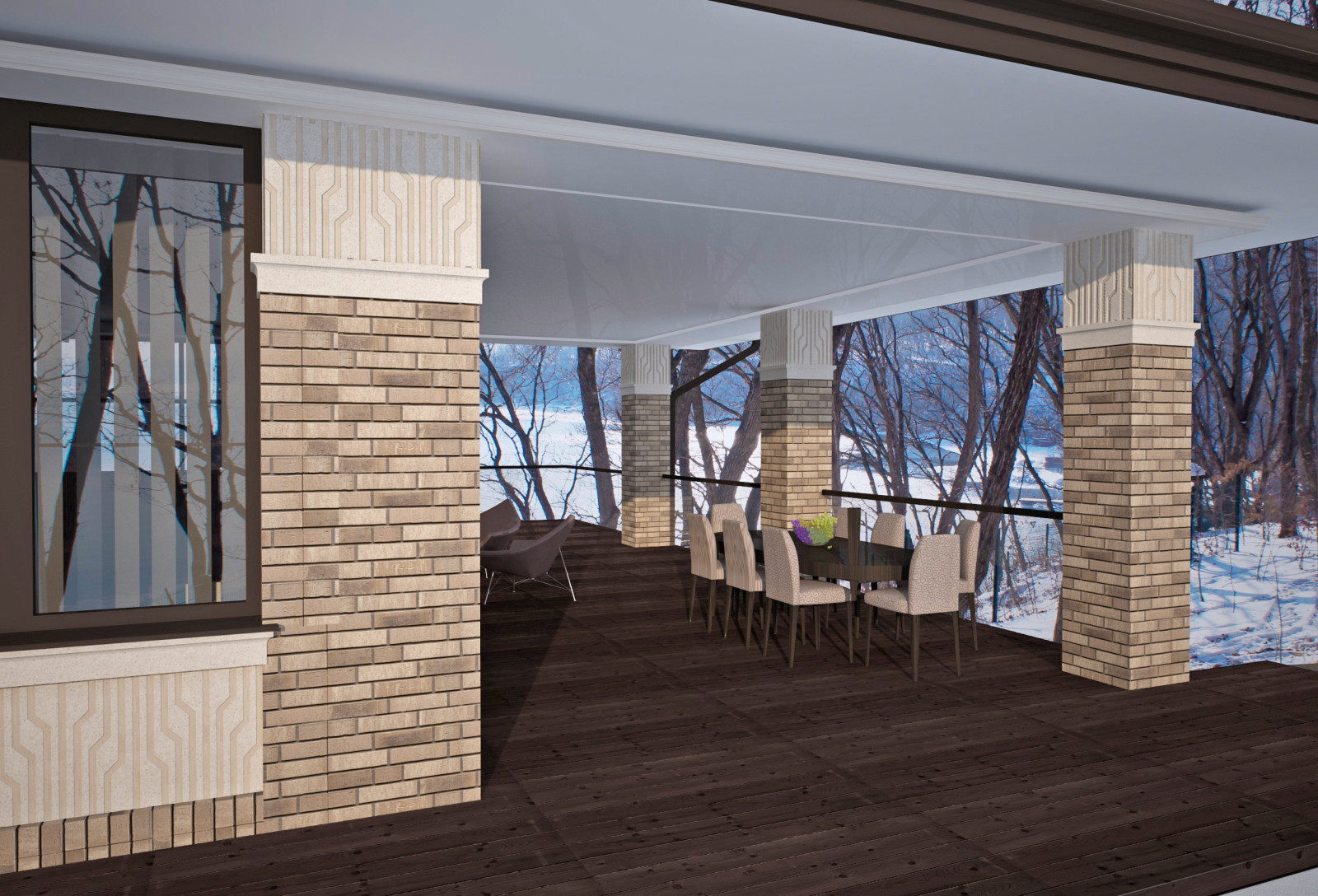 Дом для отдыха с видом на море в стиле райта