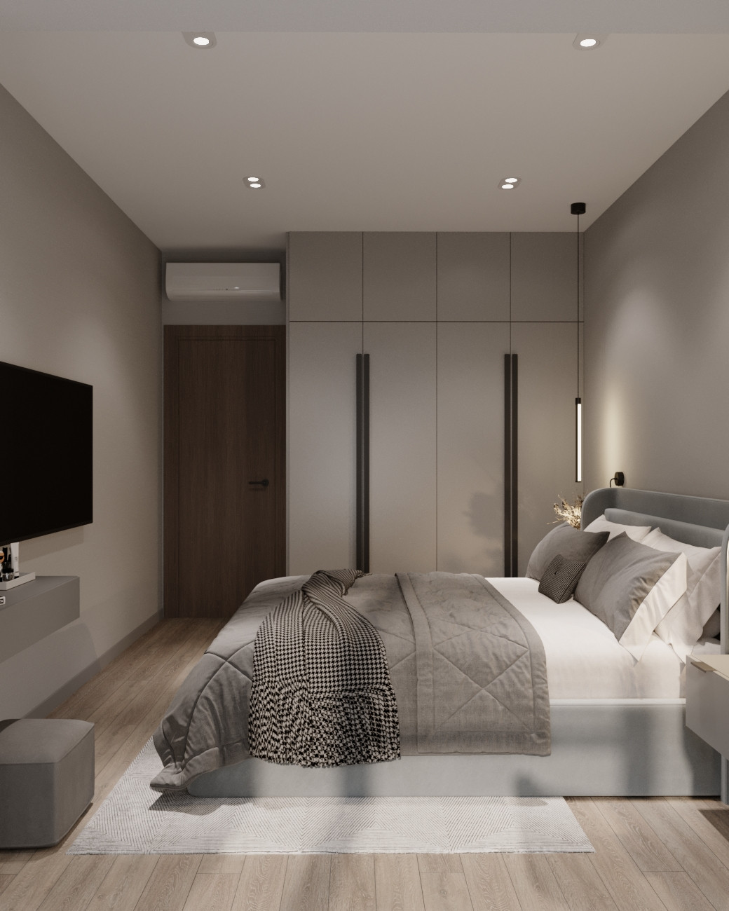 Современный минималистичный дизайн интерьера для молодой пары