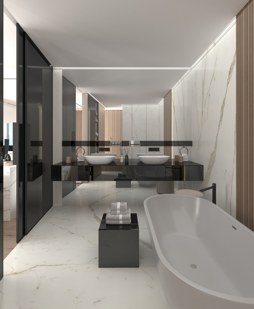 Визуализации интерьера большого дома в современном стиле