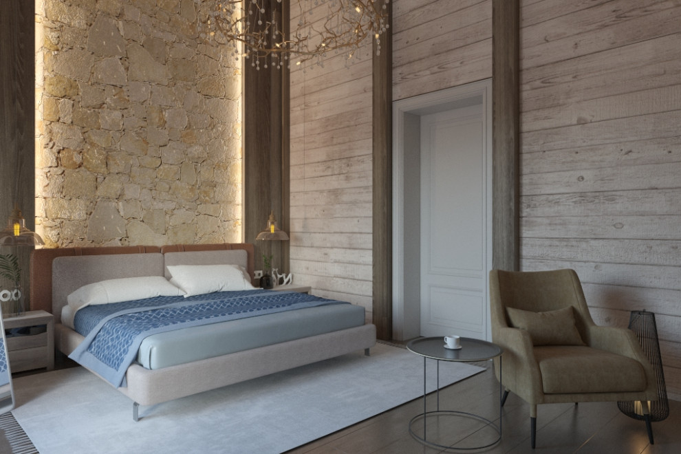 Загородный дом с высокими мансардными потолками