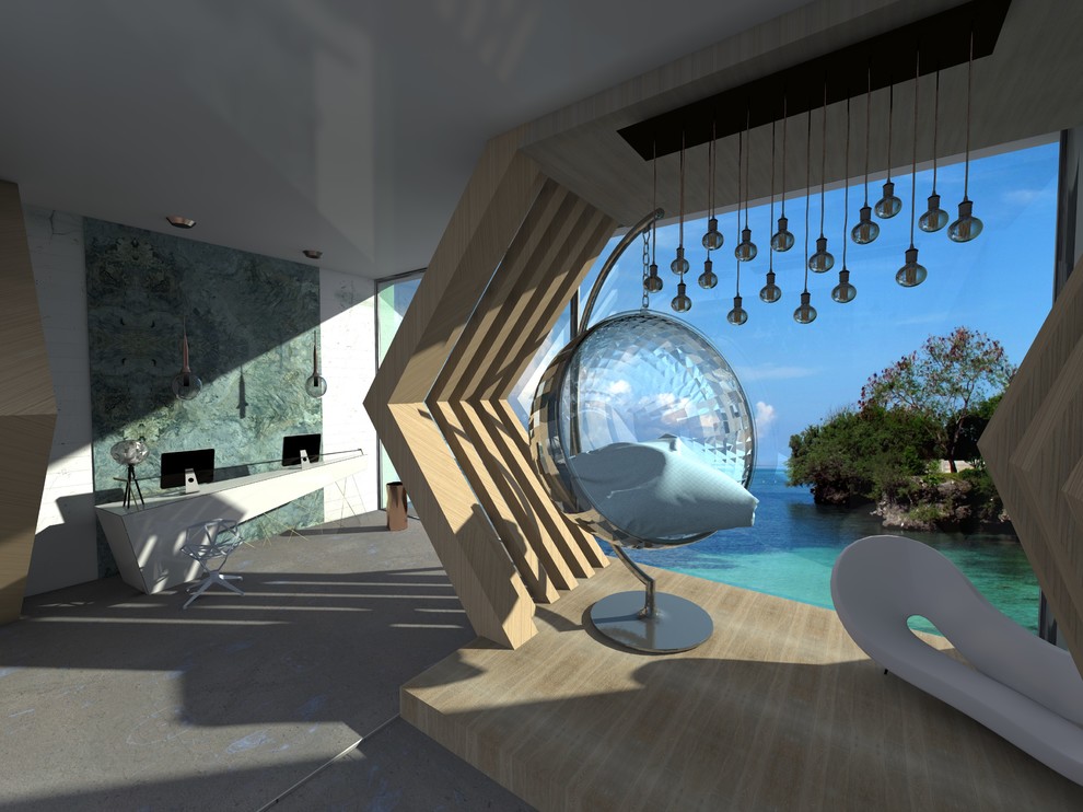 Лобби маленького отеля на море