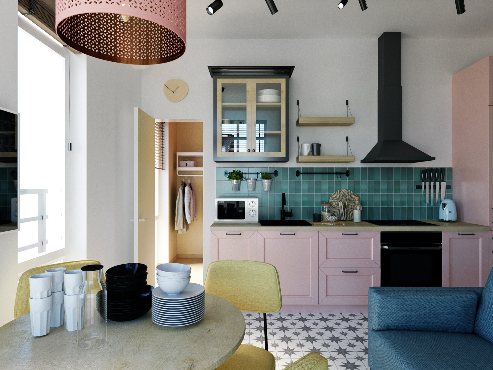 Обложка проекта: Яркие апартаменты для отпуска в Адлере.