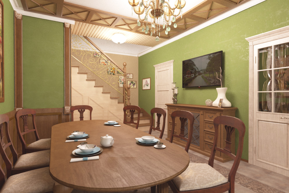 Зона столовой в стиле английской классики