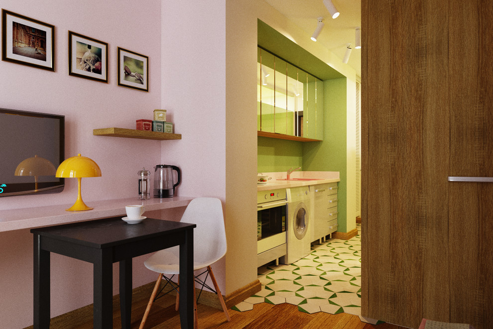 Студия с гардеробной для молодой девушки