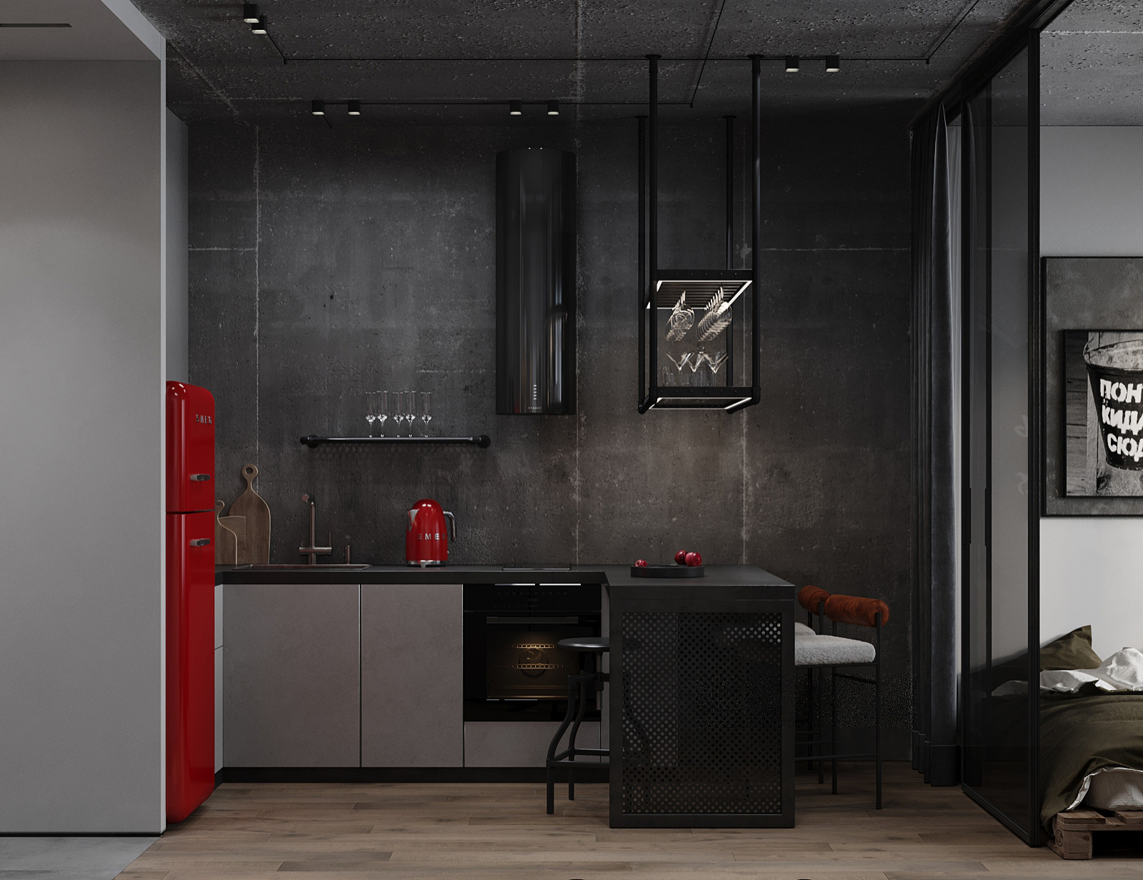 Обложка проекта: Квартира-студия 32 кв.м. в ЖК Хэдлайнер. Проект