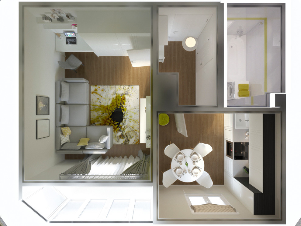 Обложка проекта: Однокомнатная квартира вариант № 3