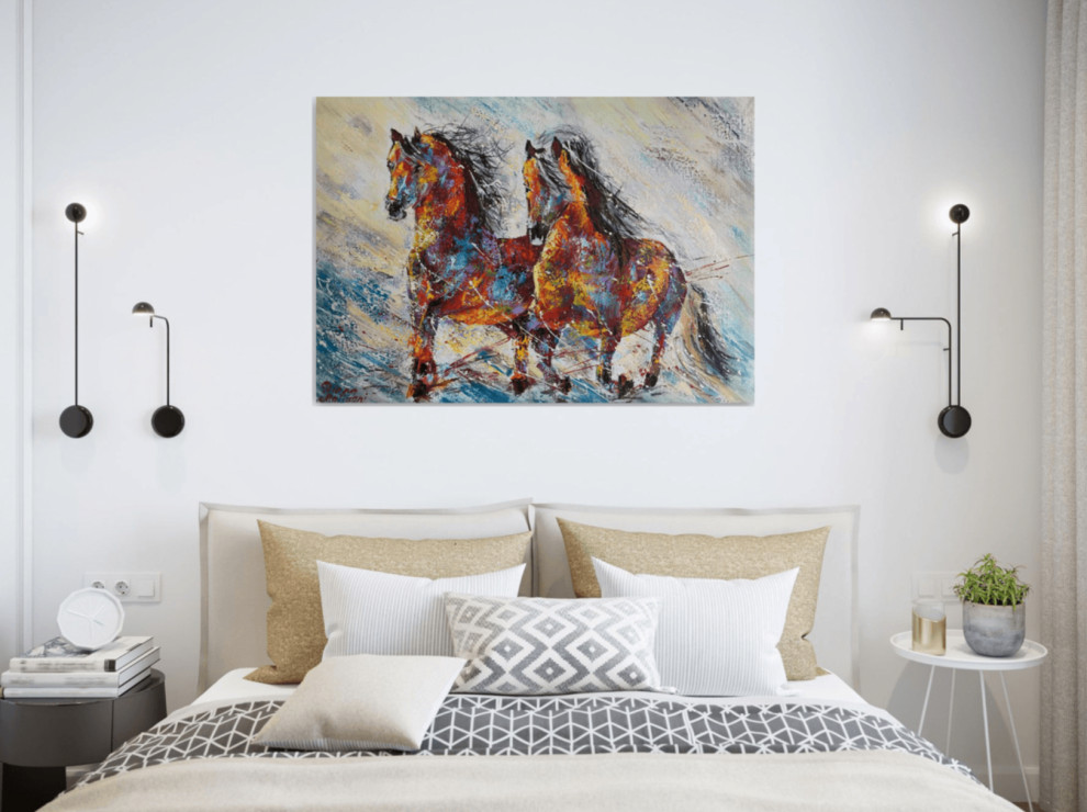 Спальня - Дизайн интерьера - Картины художницы Дианы Маливани (1)