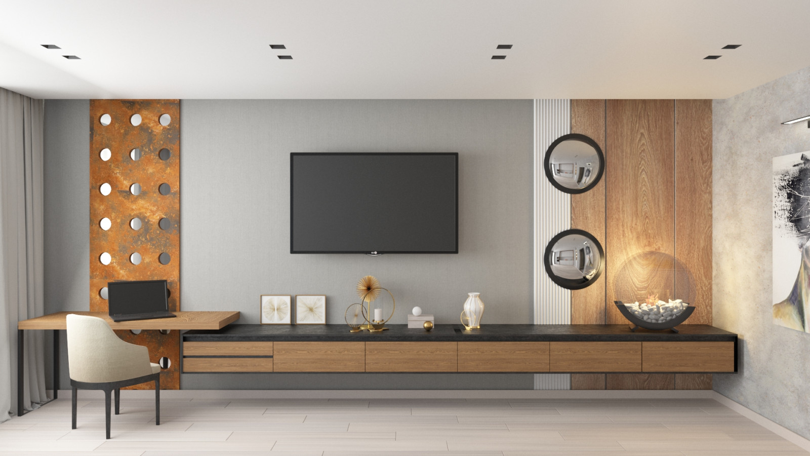 Обложка проекта: Гостиная со сферическими зеркалами