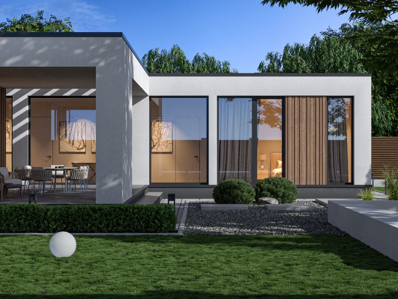 Проект одноэтажного жилого дома в пригороде г. Истра