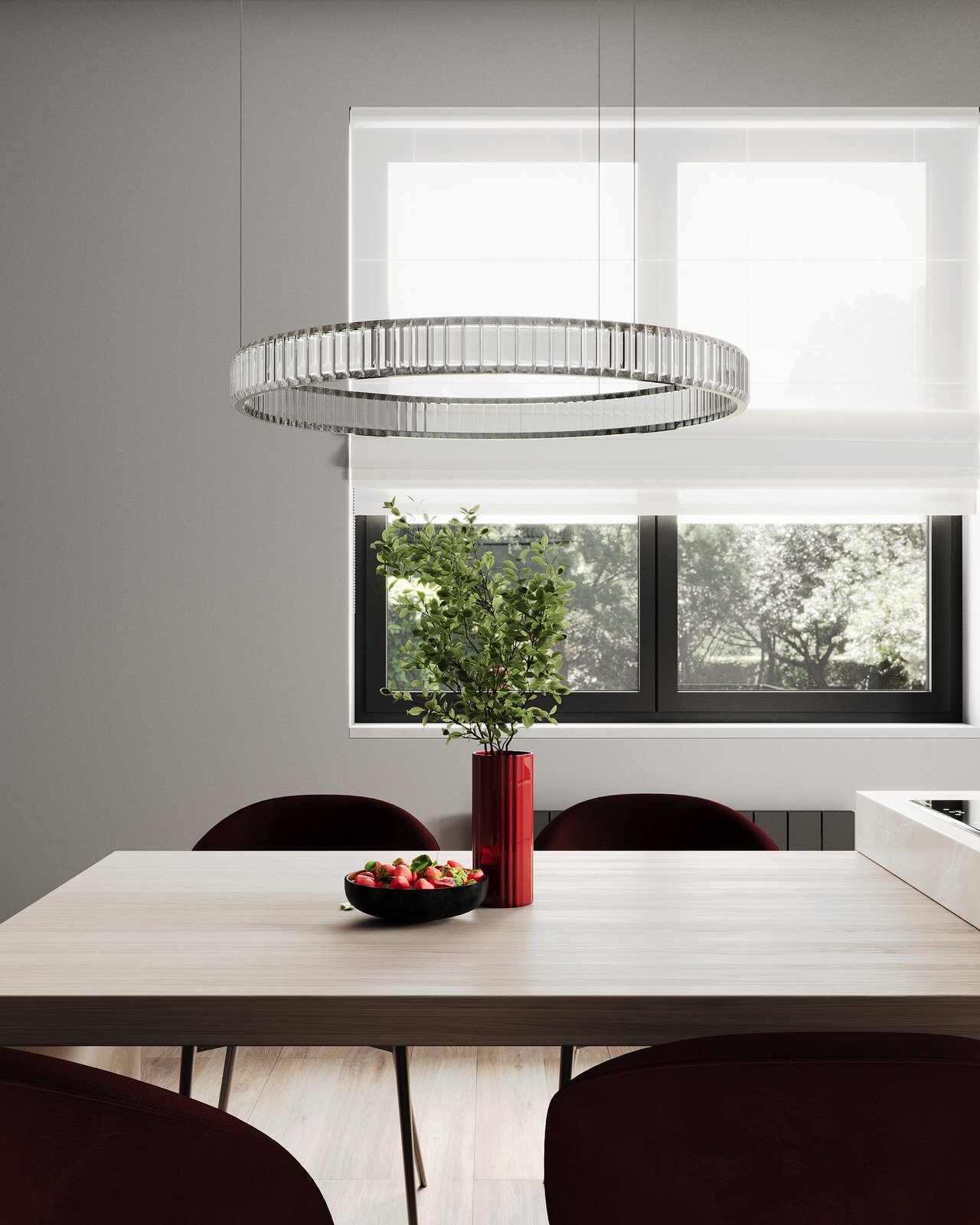 Стильный дом с красными акцентами