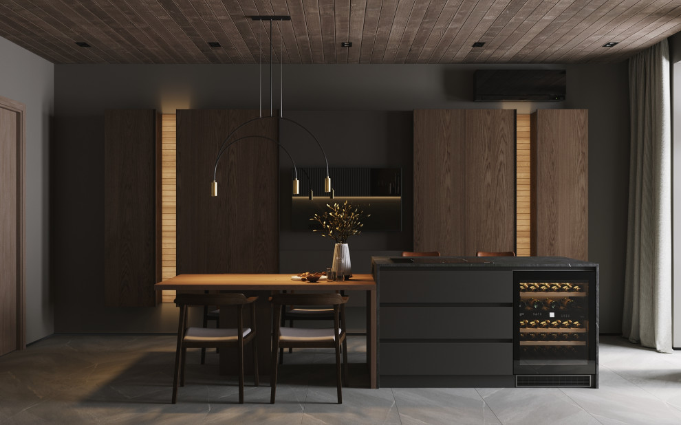 Кухня в большом доме.