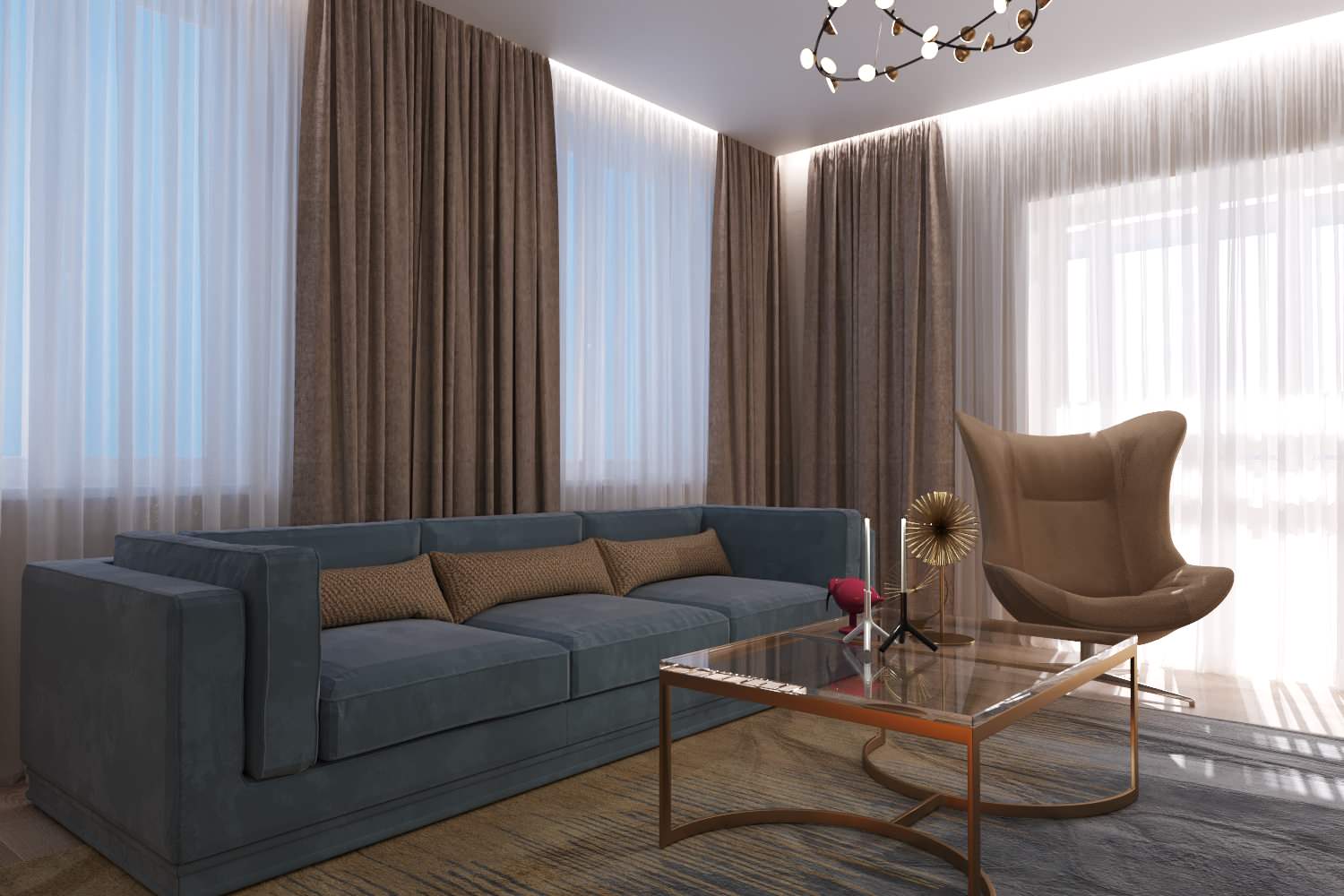 Дизайн проект квартиры в ЖК "Дом у озера" 90кв.м