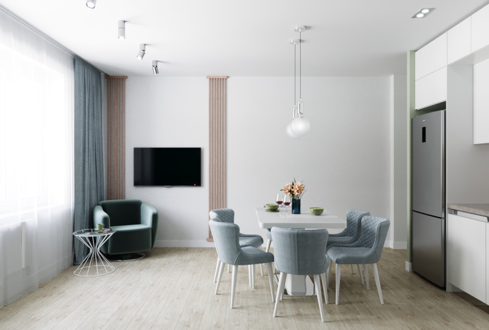 Эко минимализм в трёхкомнатной ЖК Маршал Град