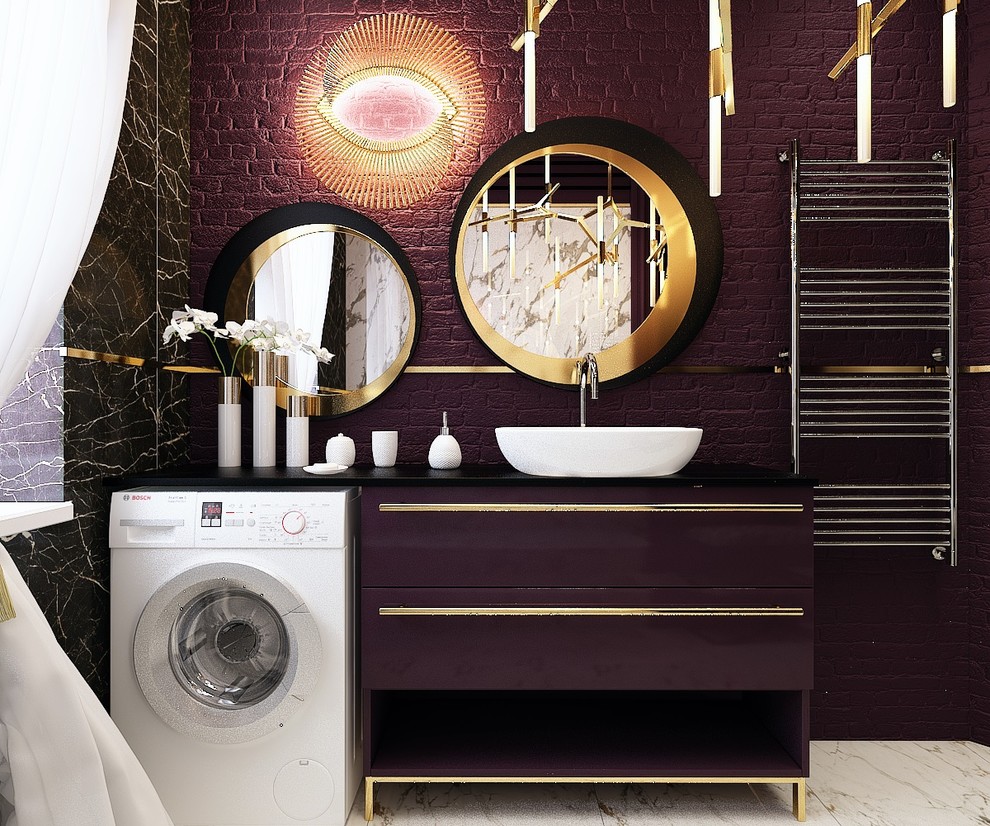 Ванная комната 1 этаж в частном домовладении в стиле арт-деко (г.Пятигорск)