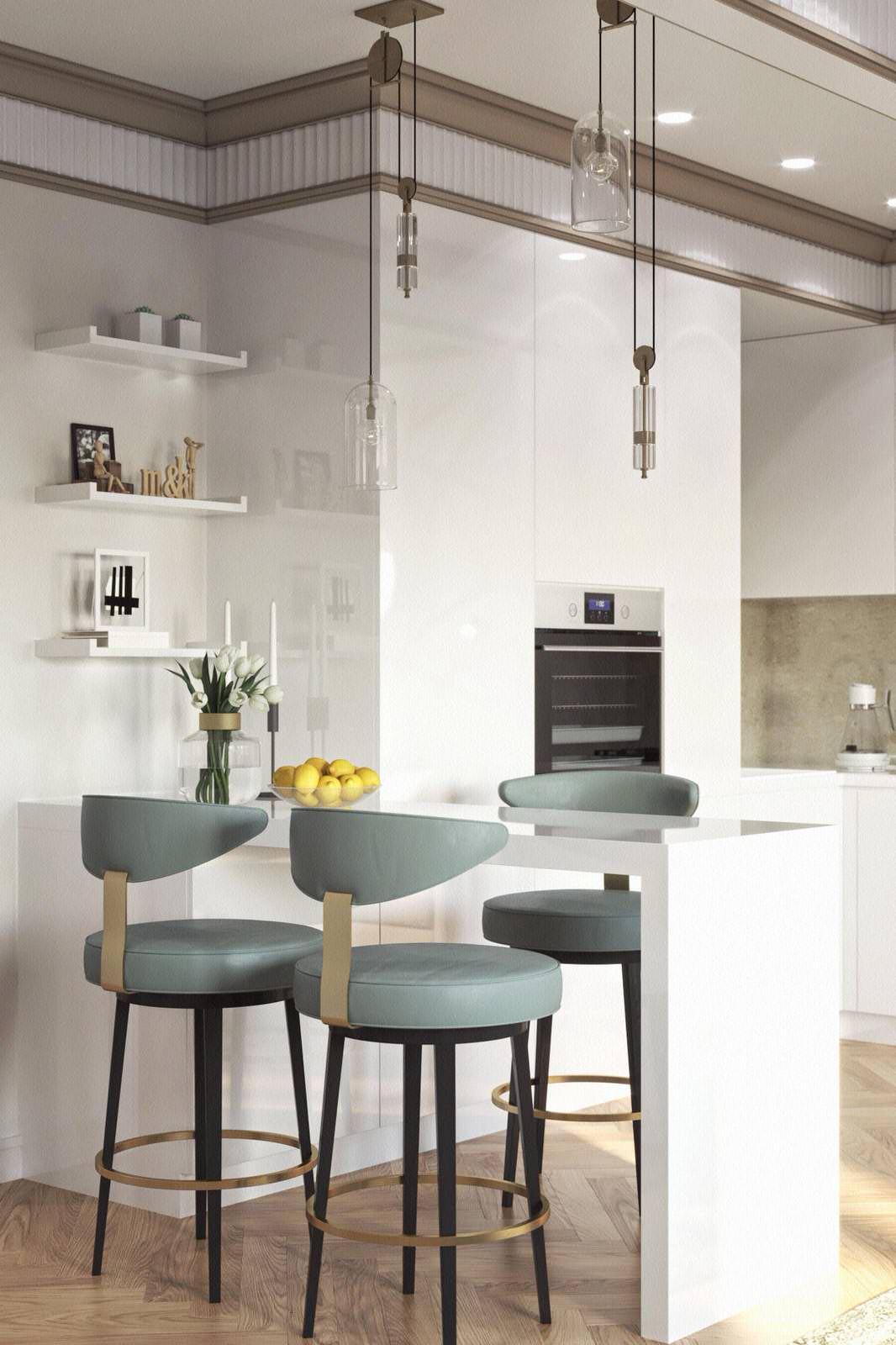 Дизайн интерьера квартиры-студии для современной модной девушки