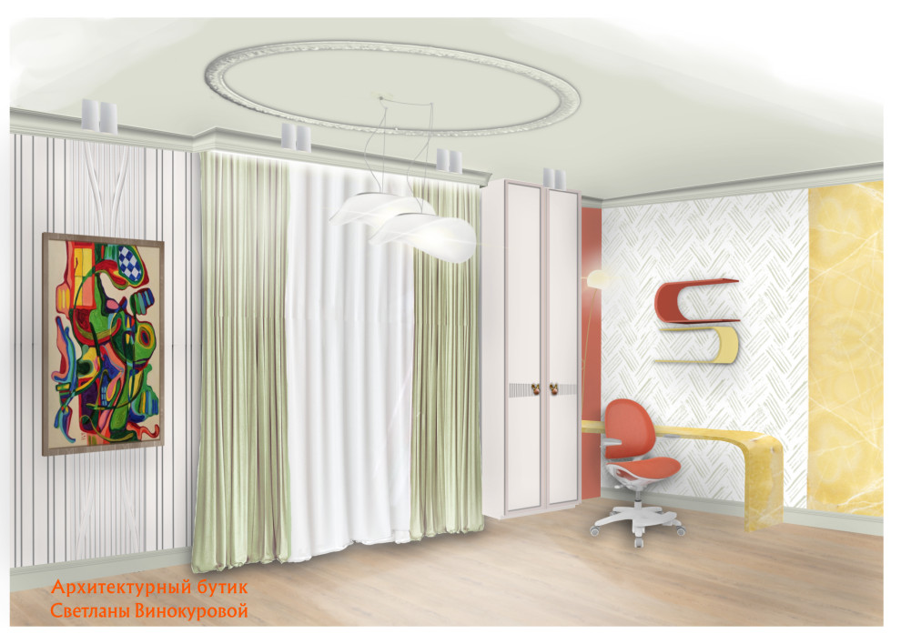 Рабочее место в детской спальне