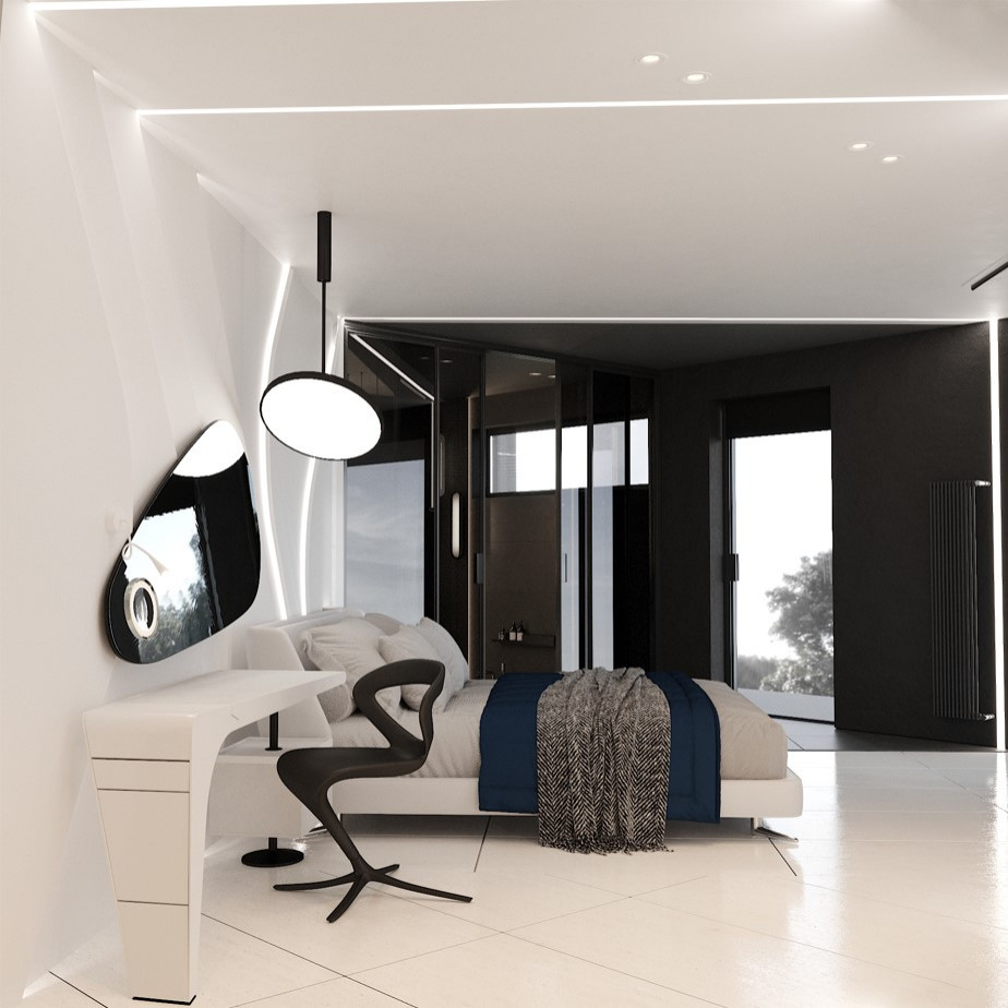 Спальня в минимализме и футуризме