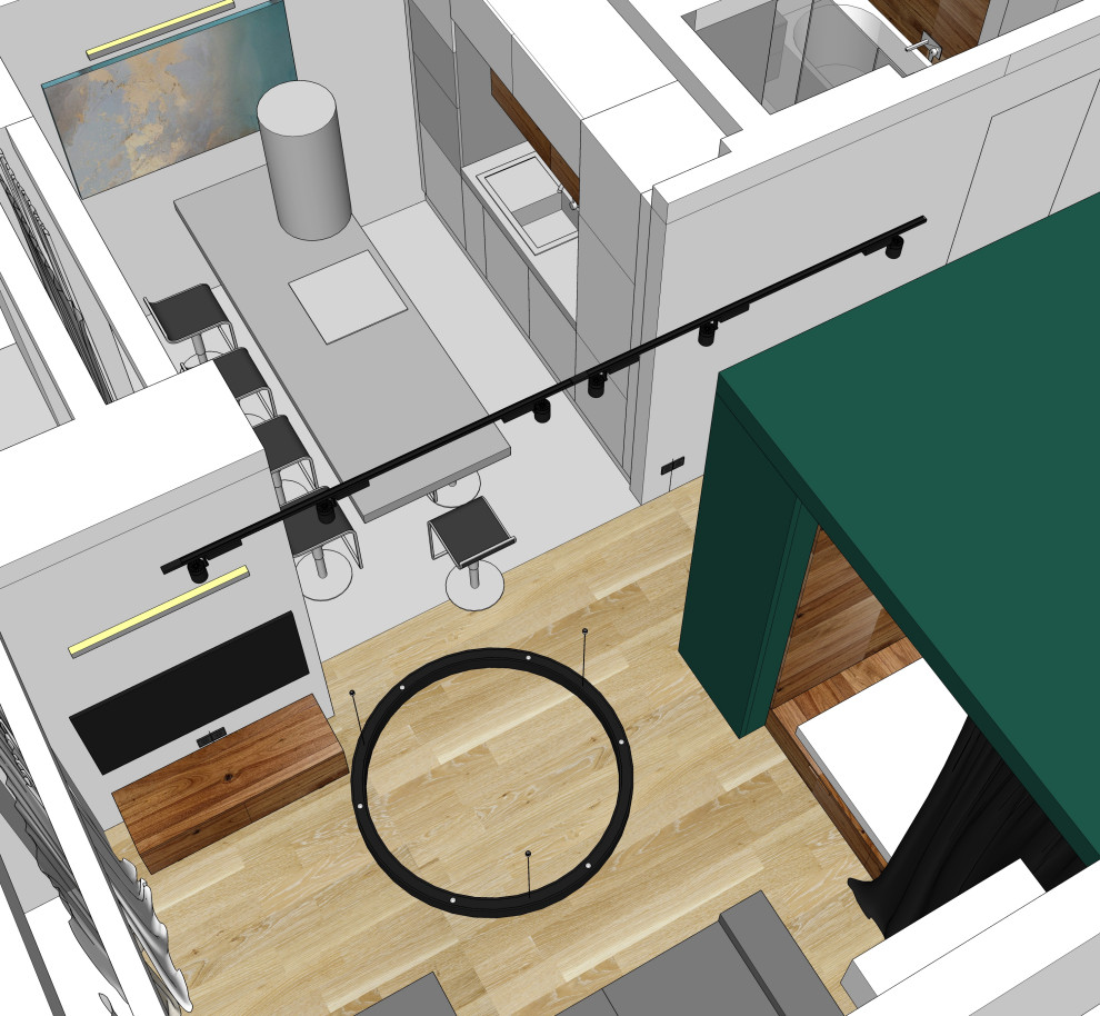 Обложка проекта: Перепланировка однокомнатной квартиры в 3D