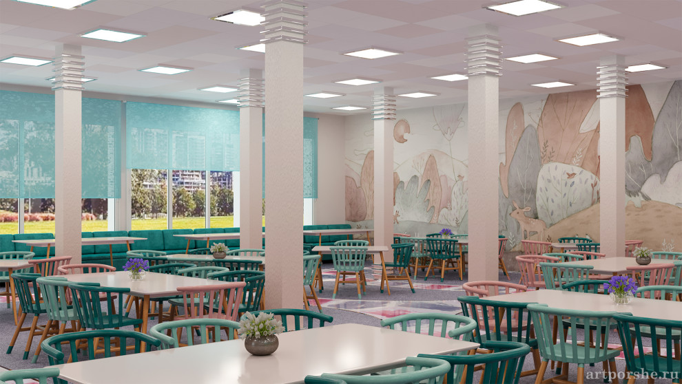 Обложка проекта: Дизайн-оформление интерьера школьного кафе