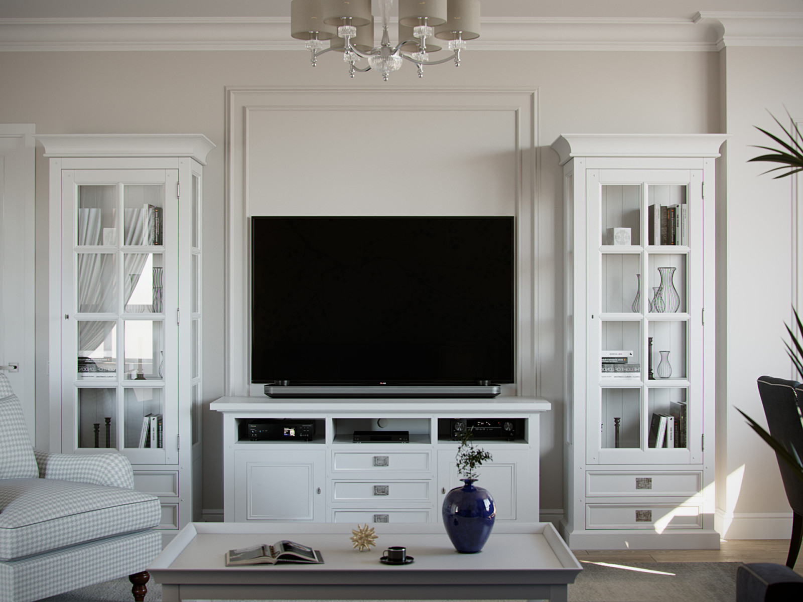 Дизайн-проект гостиной в стиле "американской классики"