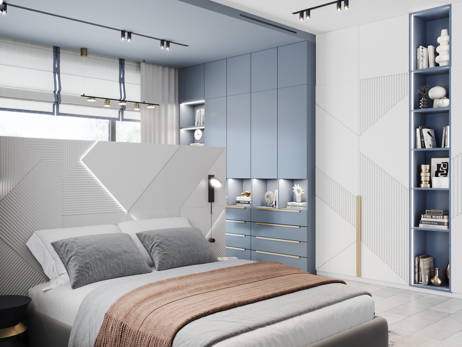 Дизайн-проект дома в голубых тонах