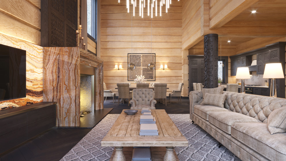 Обложка проекта: Шале со спа-зоной и бассейном из лафета кедра и бетона