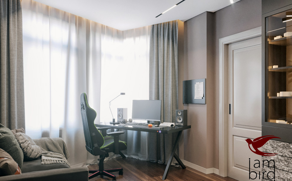 Натуральные оттенки в интерьере квартиры в ЖК "Лефорт" 130 кв.м