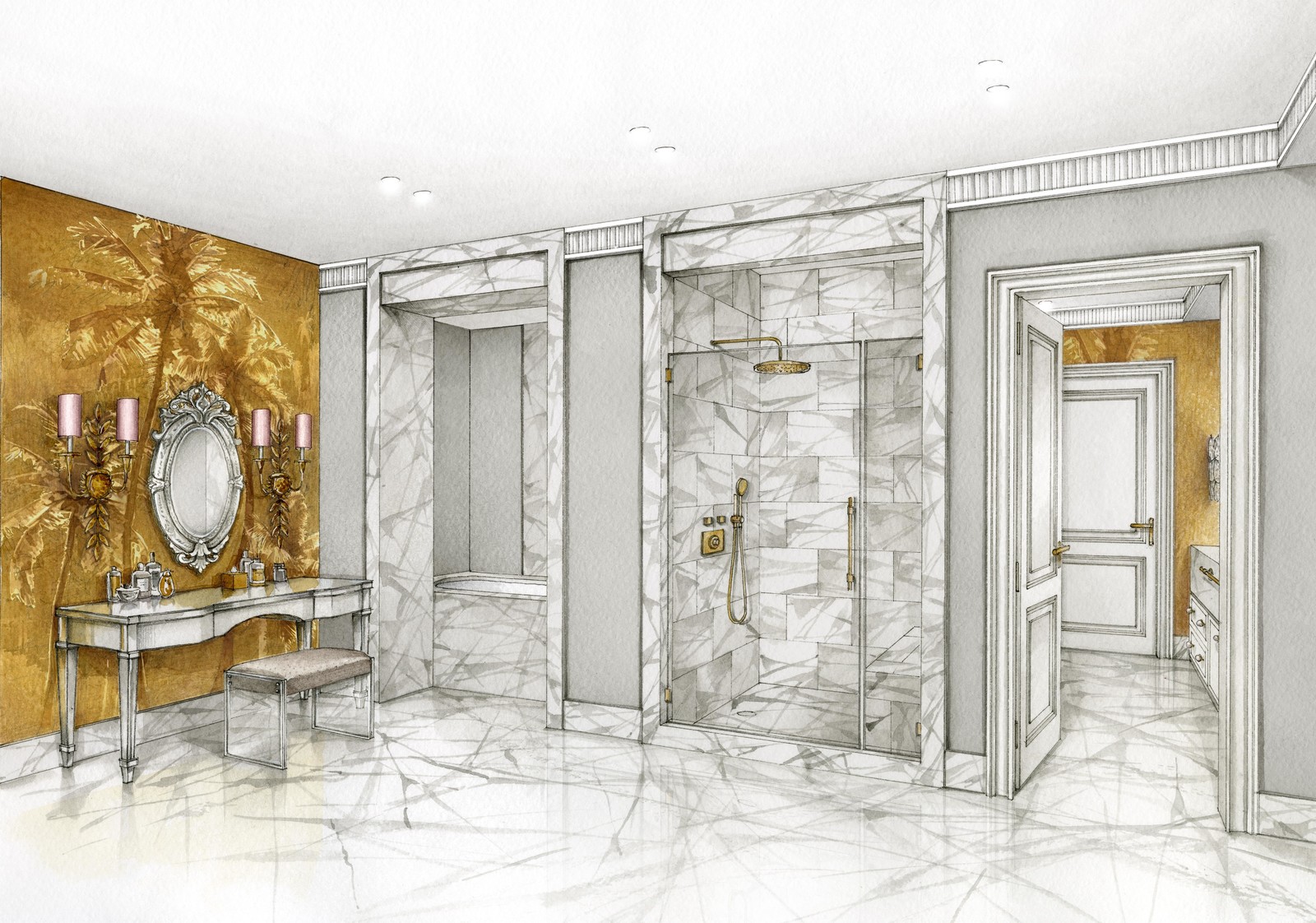 Эскизный проект квартиры в Казани для дизайн-студии Марины Кочеровой