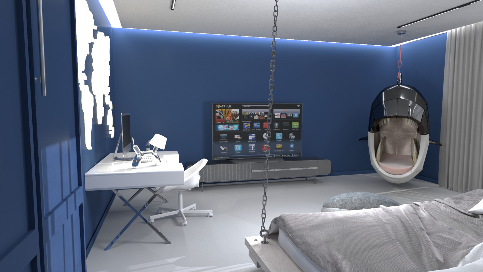 Обложка проекта: children's room in the style of the sea