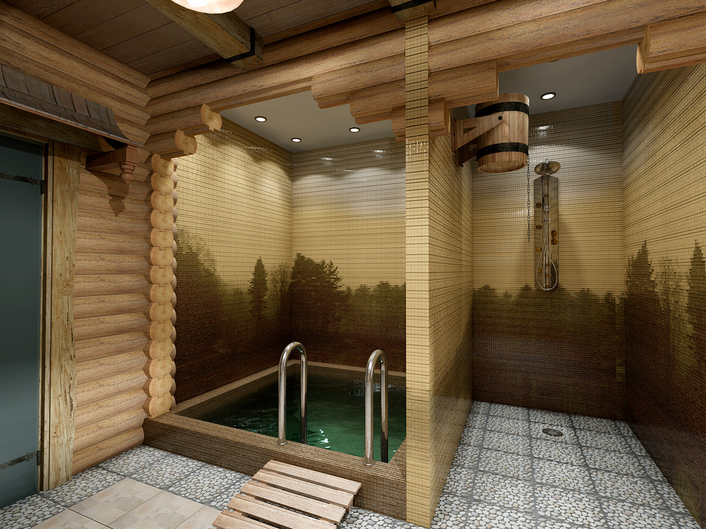 Бассейн в натуральном стиле.