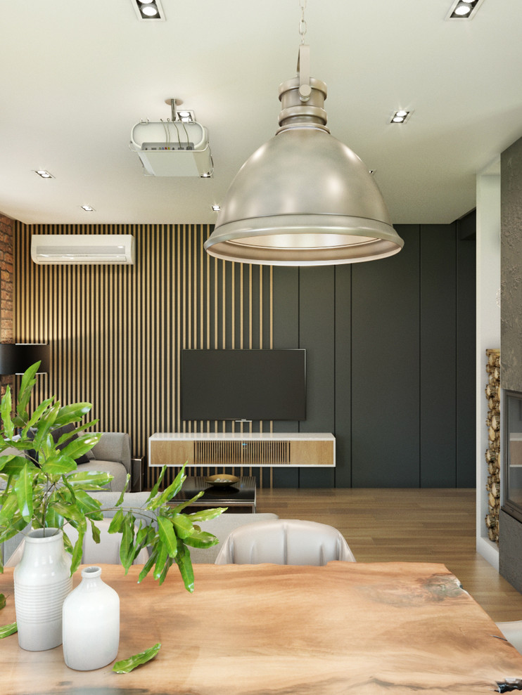 Дом с нотками Loft ( Кухня, гостиная)