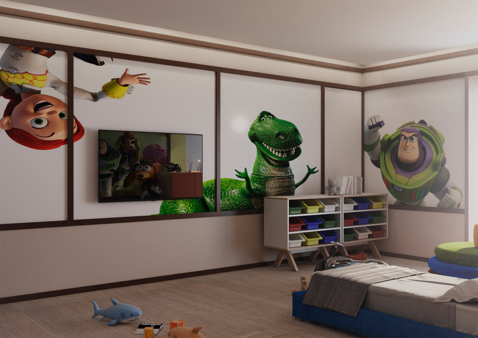 Проект переделки детских и игровой комнат в частном доме"Детский" блок для двух