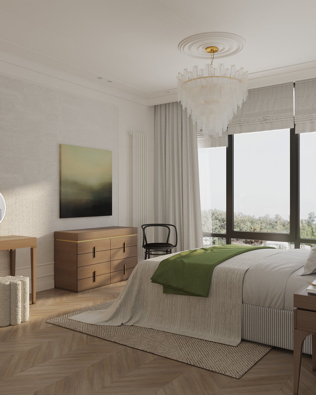 Обложка проекта: Светлая квартира с французским камином