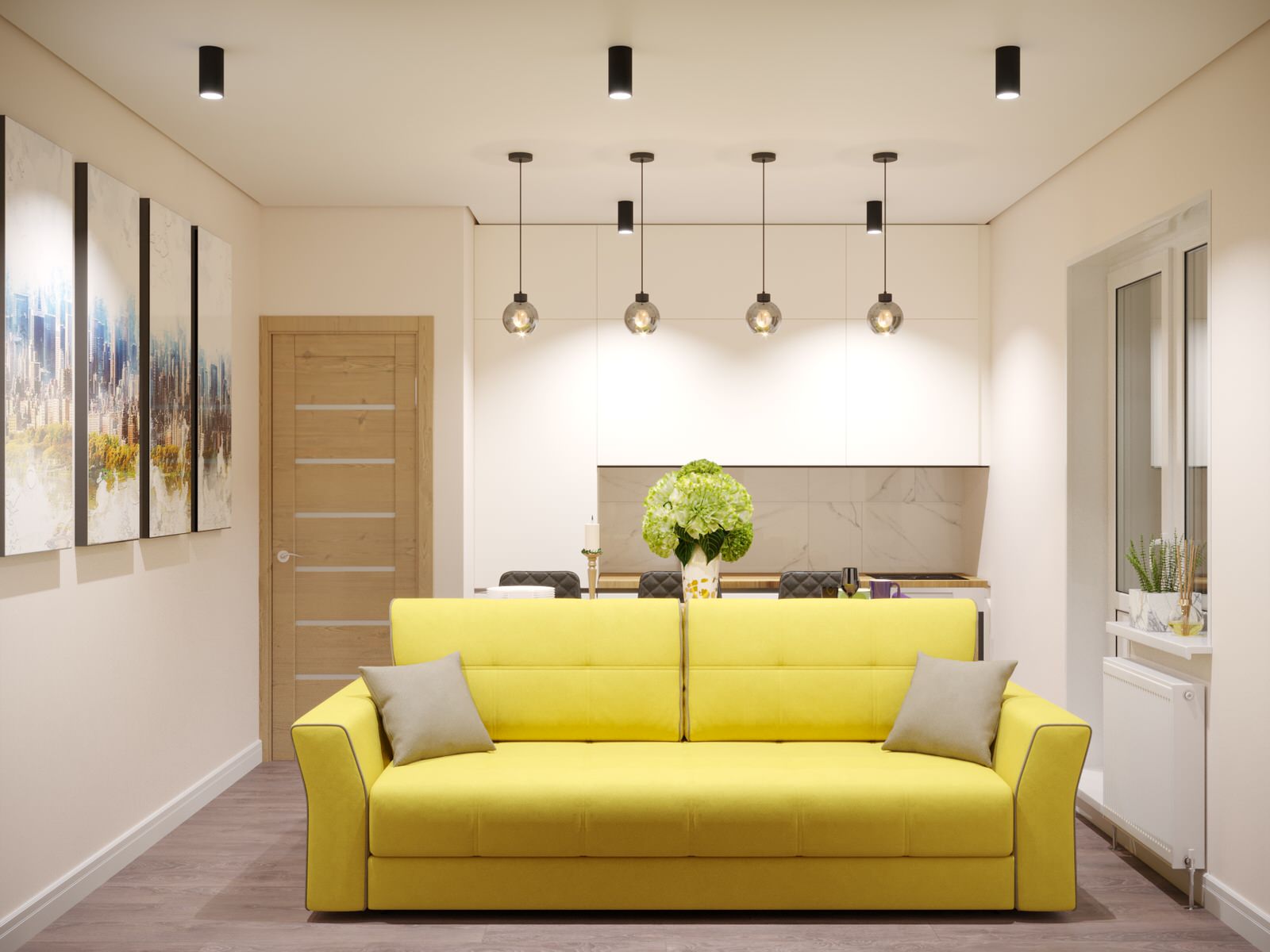 Дизайн-проект однокомнатной квартиры.