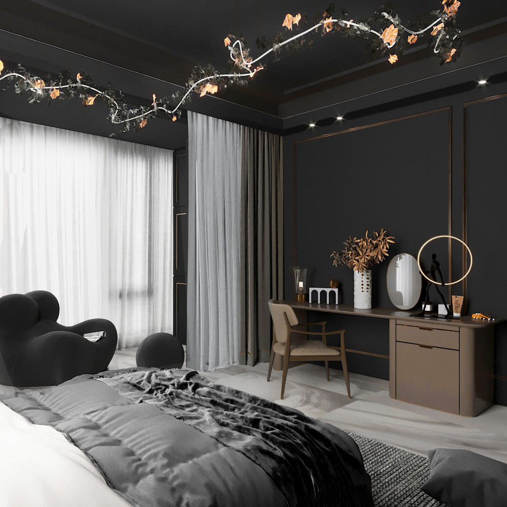Обложка проекта: Проект спальни в тёмных тонах