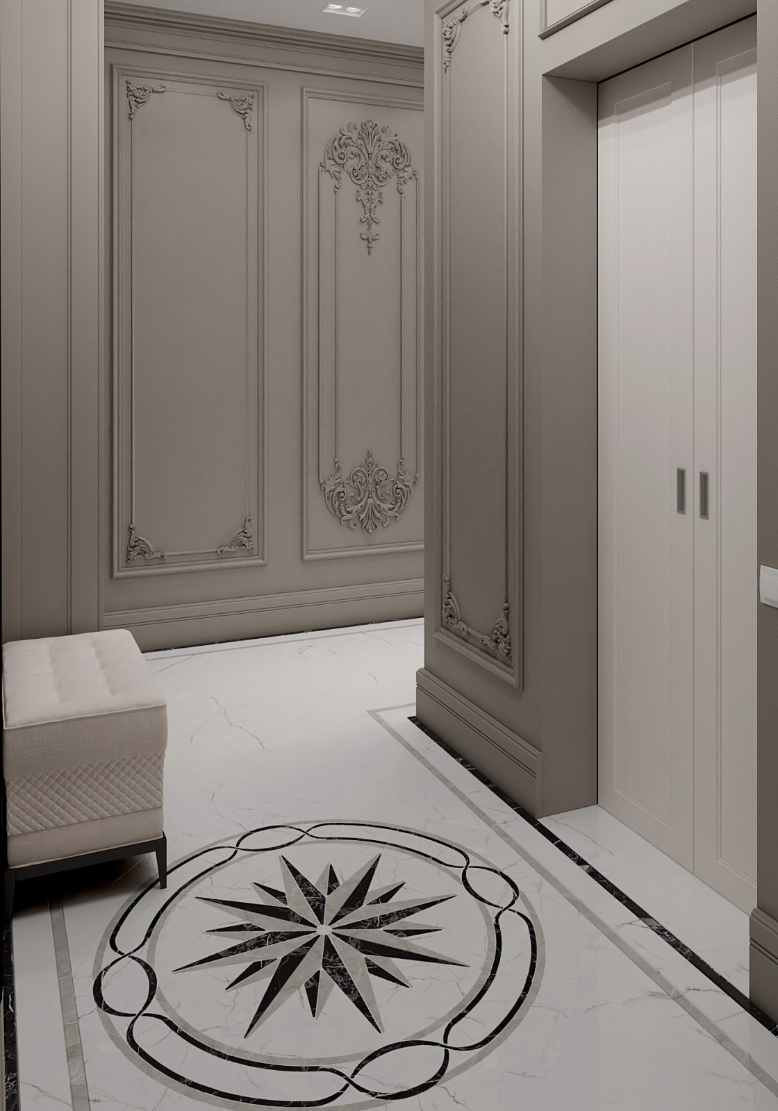 Гостиная в современном стиле в ЖК "Сердце Столицы"