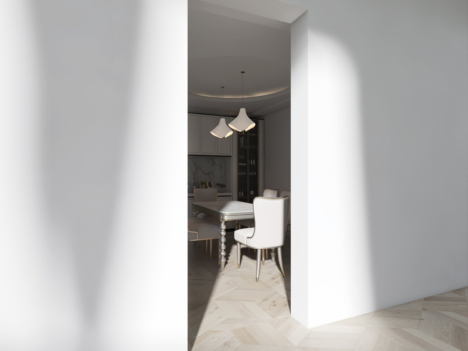 Дом с винтовой лестницей в центре