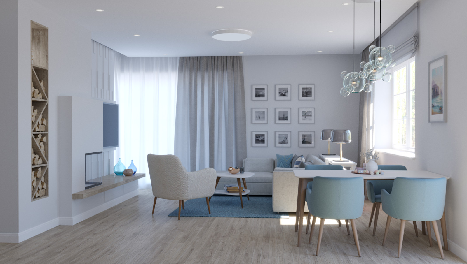 Обложка проекта: Дизайн кухни-гостиной в загородном доме