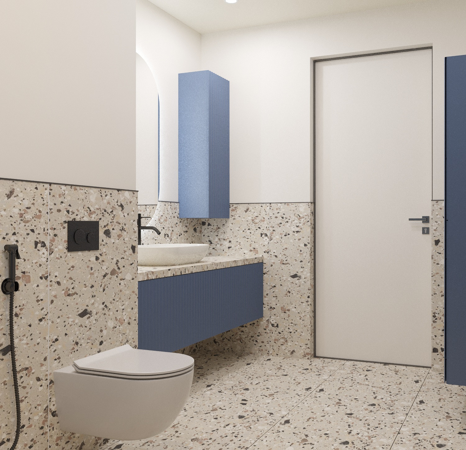 Современная  квартира в серо-белый тонах