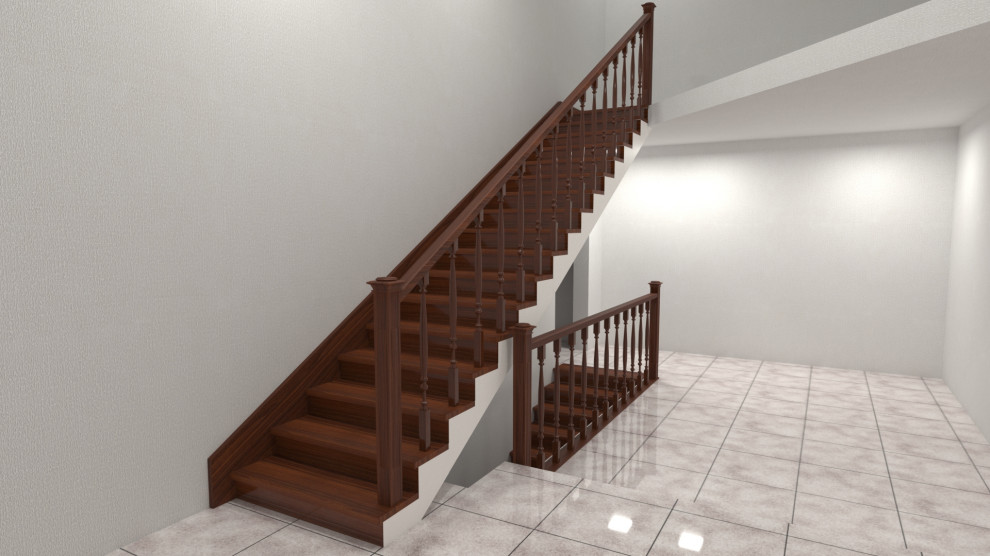 Прямая деревянная лестница