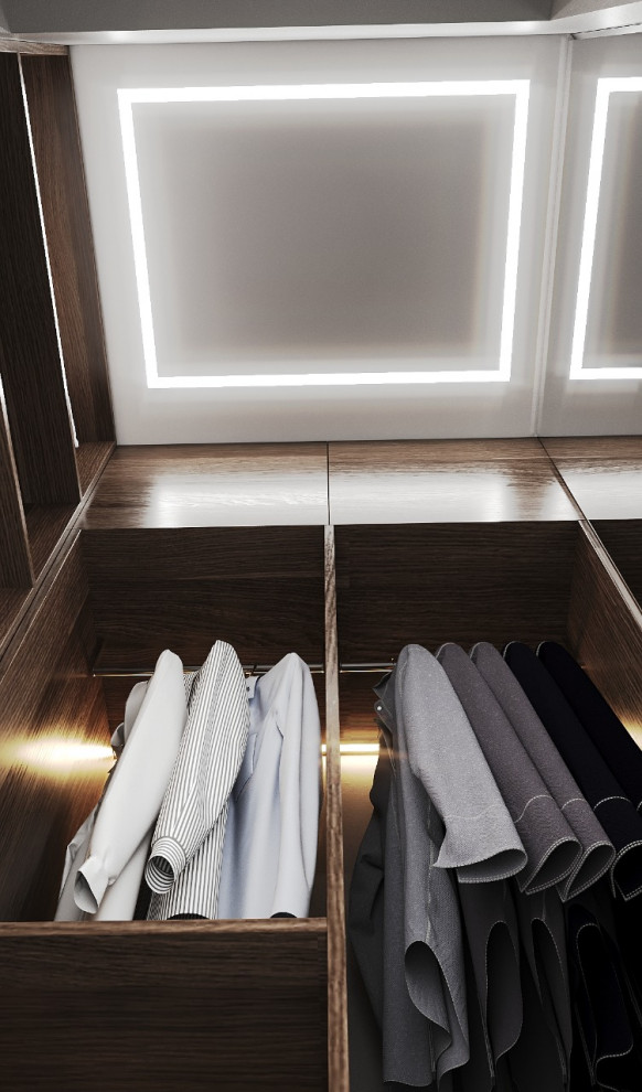 Гостевая спальня с санузлом и гардеробной в частном доме