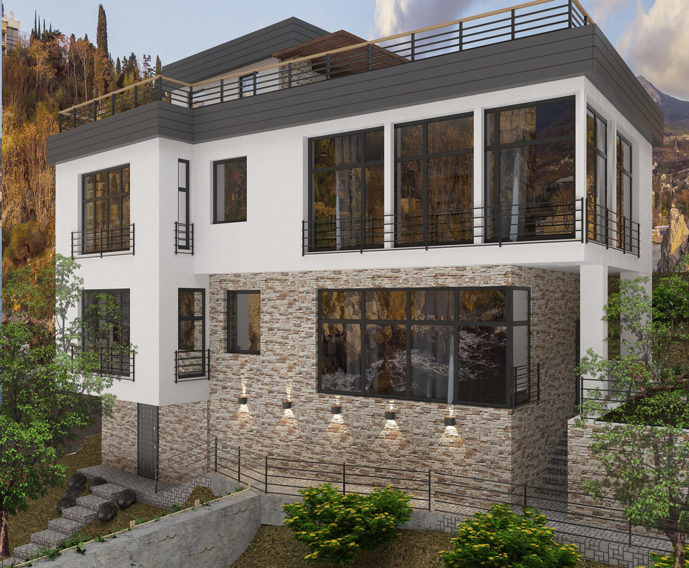 Обложка проекта: Фасад в современном стиле