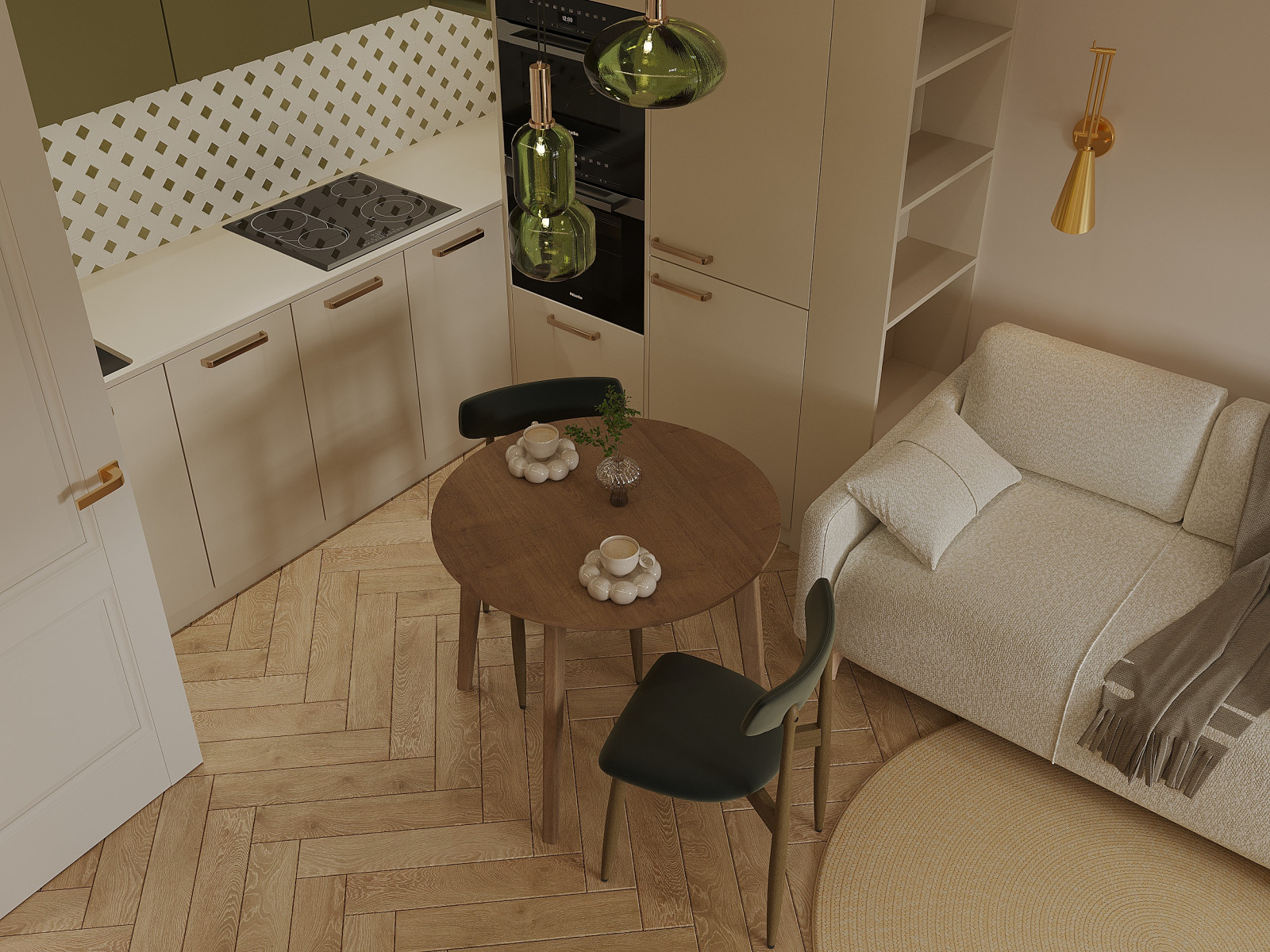 Дизайн 1-комнатной квартиры в ЖК Аквилон Leaves