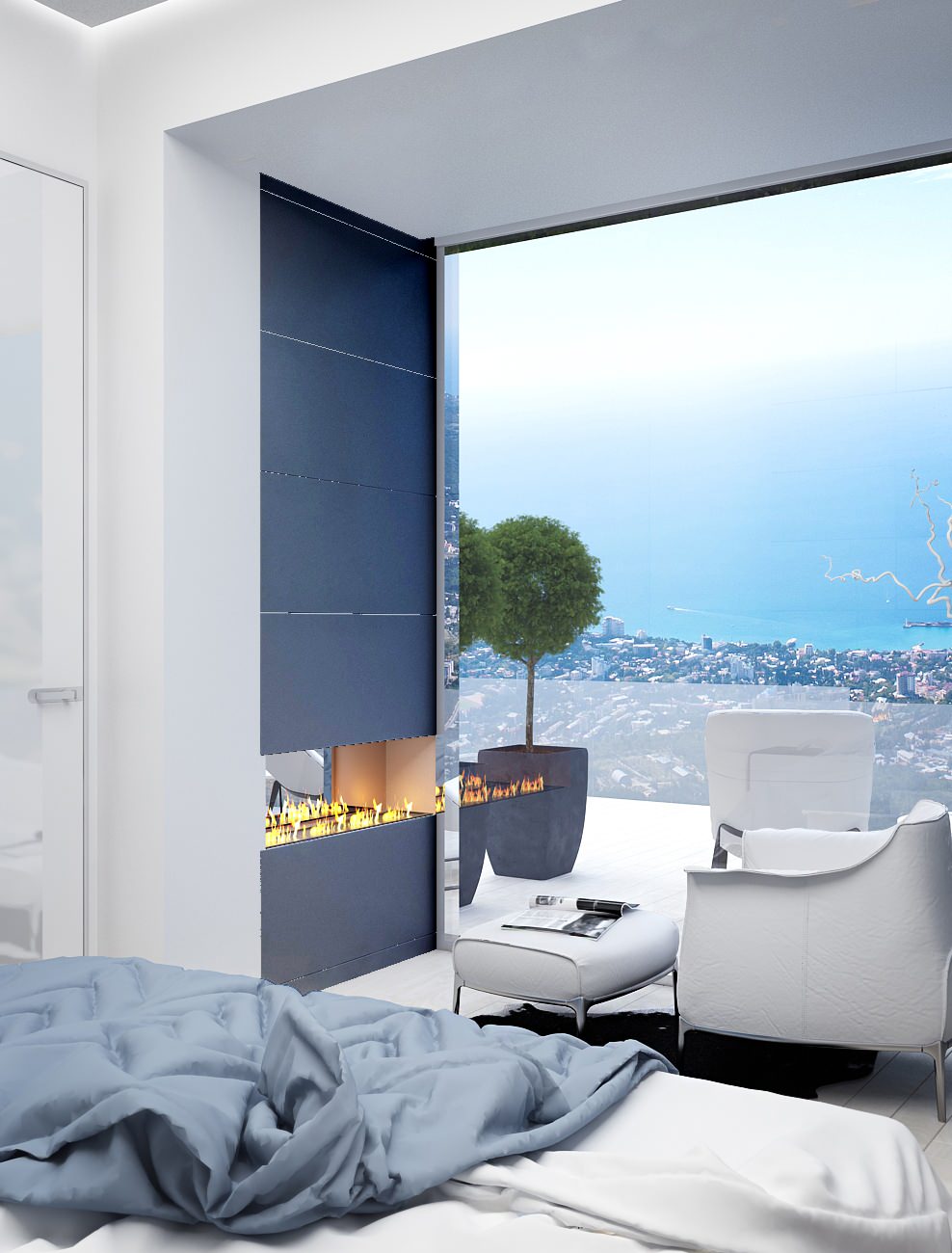 Bedroom with sea view